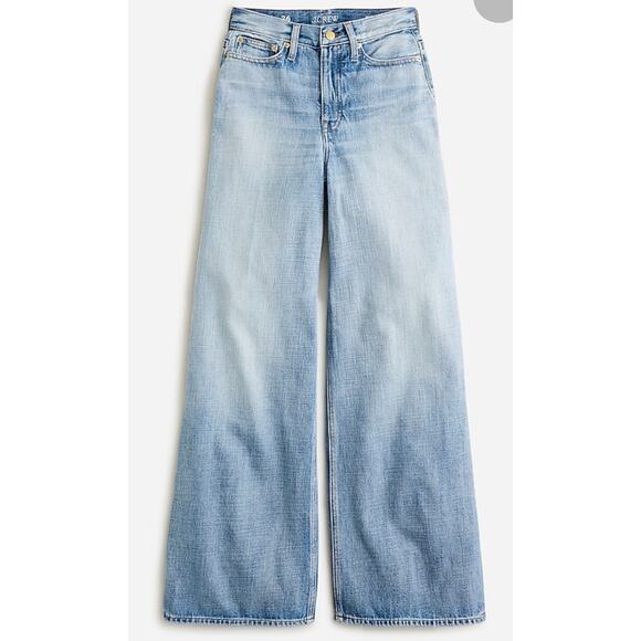 J. Crew High-rise Superwide-leg Jean Elliot wash High Rise Women's 26 - Picture 1 of 11